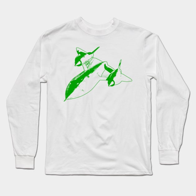 Lockheed SR-71 Blackbird - Green Design Long Sleeve T-Shirt by PlaneJaneDesign